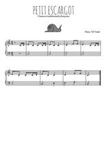 Téléchargez l'arrangement pour piano de la partition de Petit escargot en PDF, niveau facile